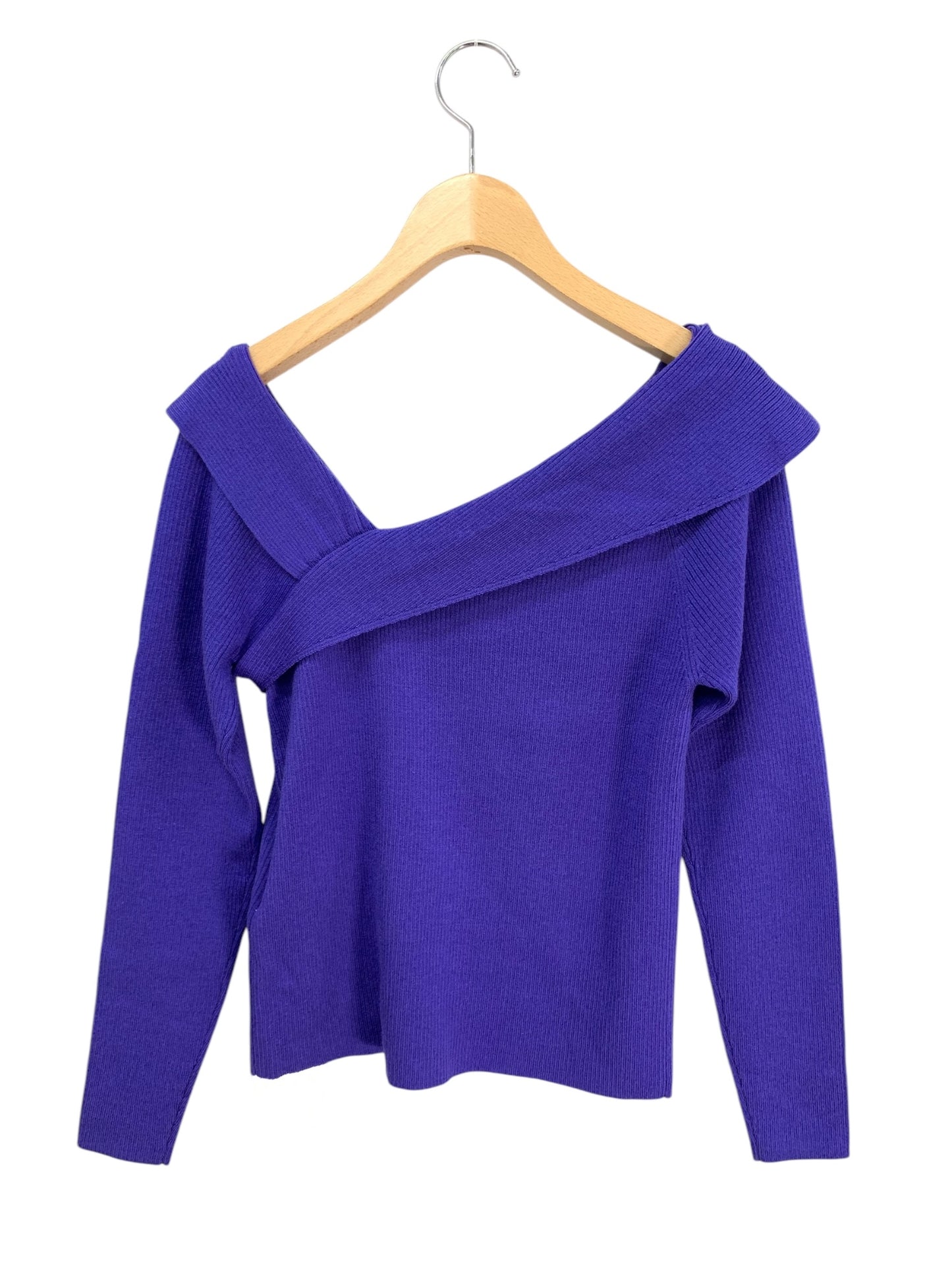 グレースコンチネンタル アシメショルダーニットトップ 18443039 36 パープル ITUN2I1KFVUE