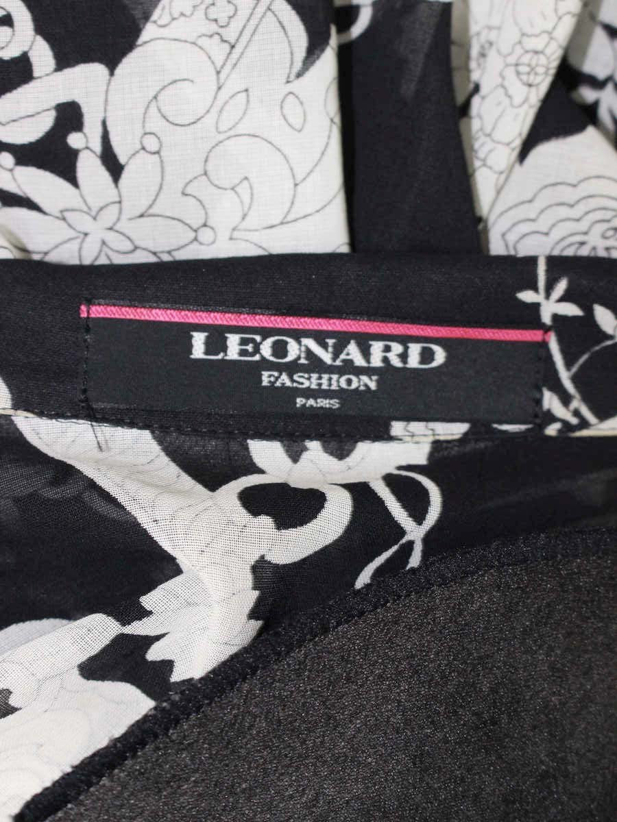 レオナールファッション 0395245 ブラウス 9R ブラック コットン シースルー フラワー チェーン タッセル IT7OYXY1BRJW