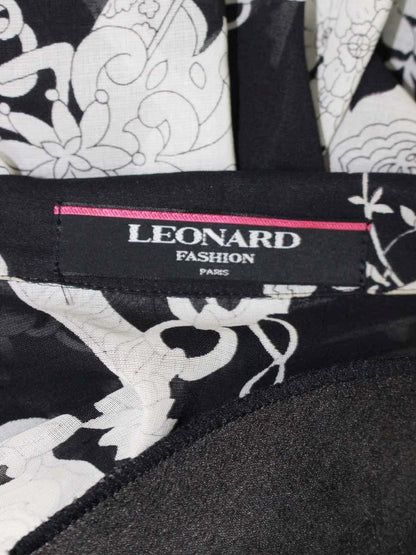 レオナールファッション 0395245 ブラウス 9R ブラック コットン シースルー フラワー チェーン タッセル IT7OYXY1BRJW