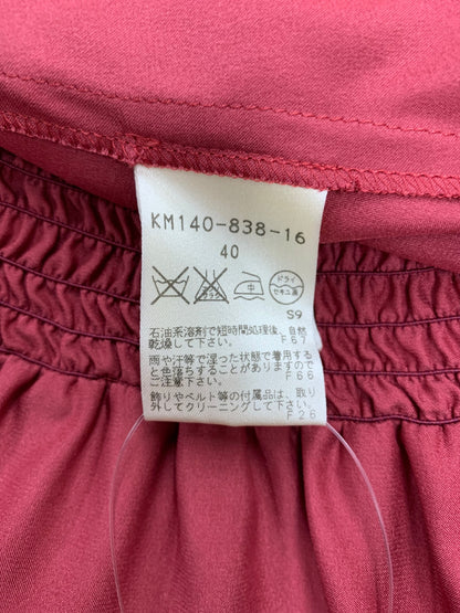 エポカ ワンピース 40 オレンジ ウエストギャザー シルク 総柄 ITQRUBWHUPM2