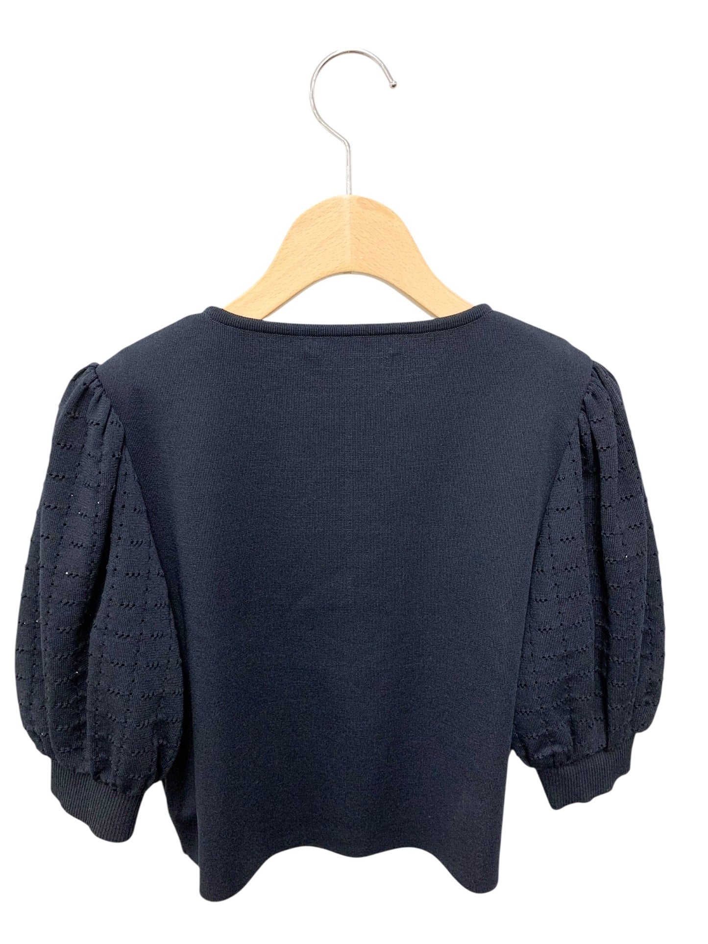 ルネ 6332260 ジャケット 36 ネイビー ニット バルーンスリーブ ITDEL2XI43I0