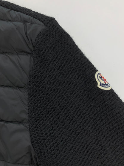 モンクレール MAGLIONE TRICOT ALLA COREANA C20930474800 98125 ジャケット M ブラック ニット切替ダウン ITHMUPVI2M28