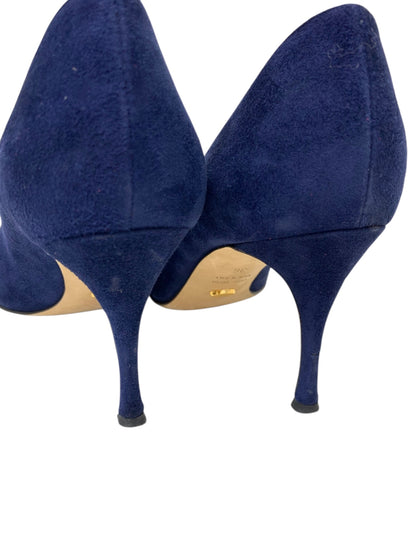 セルジオロッシ  3841 パンプス 36 ネイビー スエード ポインテッドトゥ IT0MMRXKOUBQ