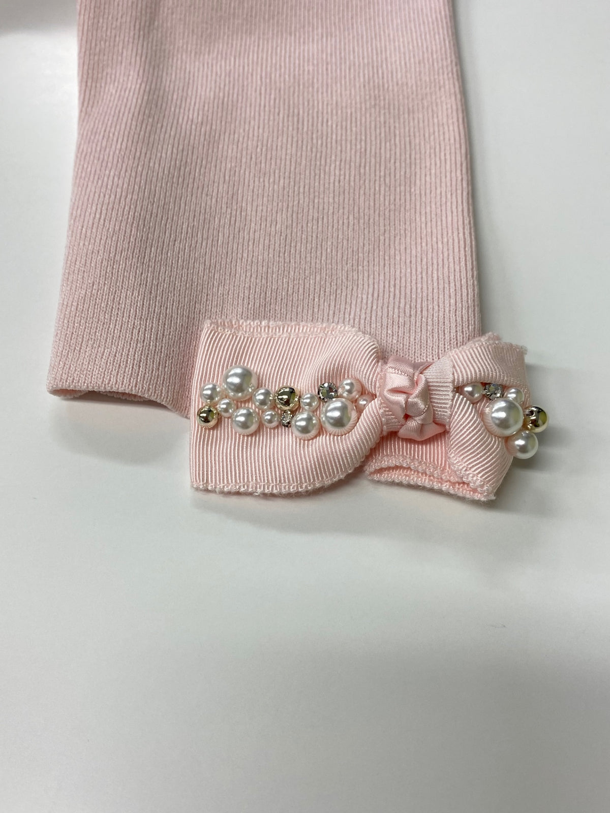 ルネ LIMITED EDITION  6512810 カットソー 36 ピンク スクエアネック リブ リボン パール ITTYHF24T99M