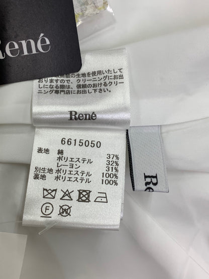 ルネ 6615050 パンツ 34 ホワイト ツイード ワイド パール ITF1JLLMONFU