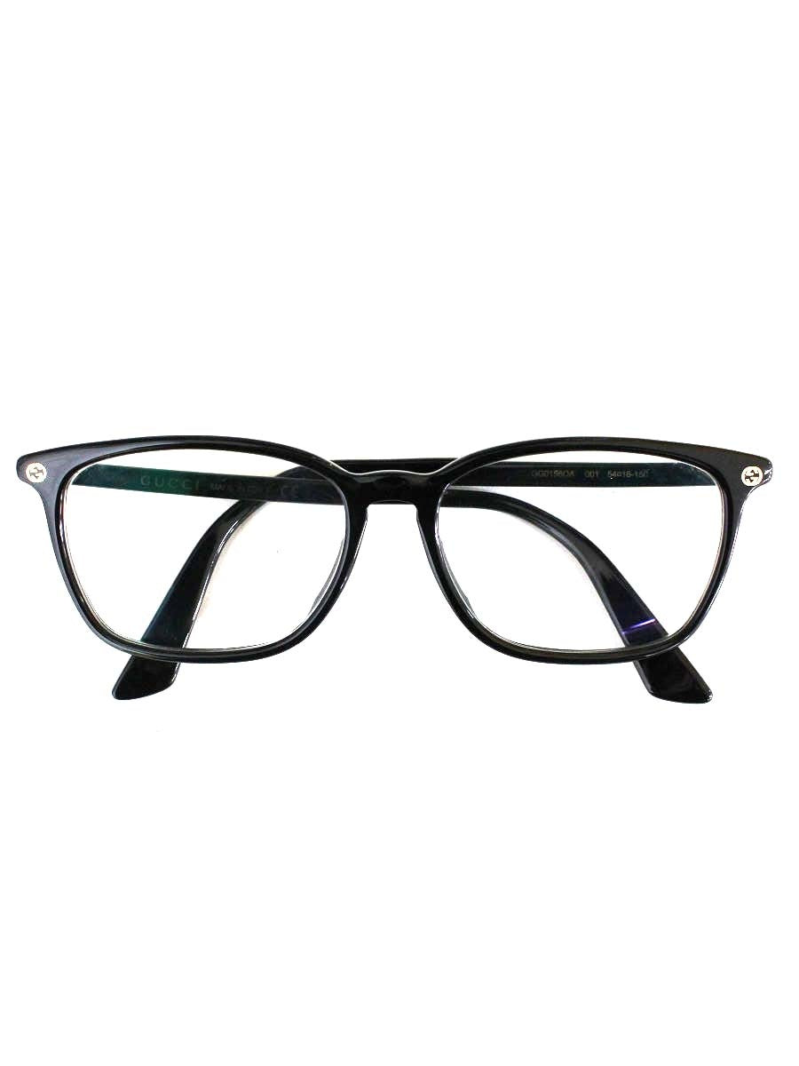 グッチ GG0156OA メガネ 眼鏡 ブラック セルフレーム フルリム ウェリントン ITCWM7YH438E