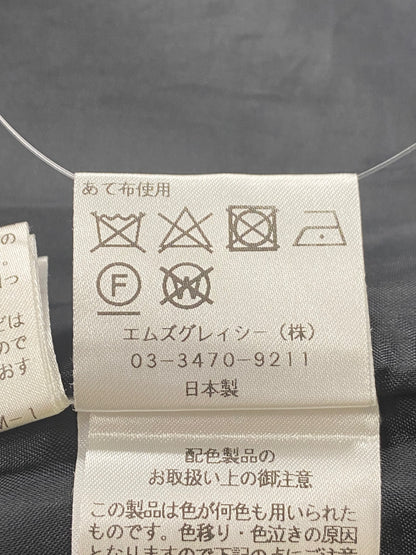 エムズグレイシー 317704 スカート 38 ブラック リボン 刺繍 ロゴ ITFPR6SX10DC