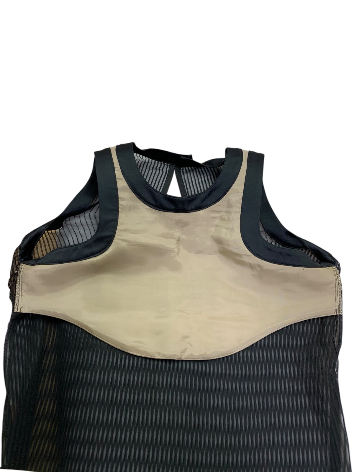 サカイ 26-08331 Chiffon Tank シアー ストライプ ノースリーブ トップス 1 ブラック ITO7K08PADRK