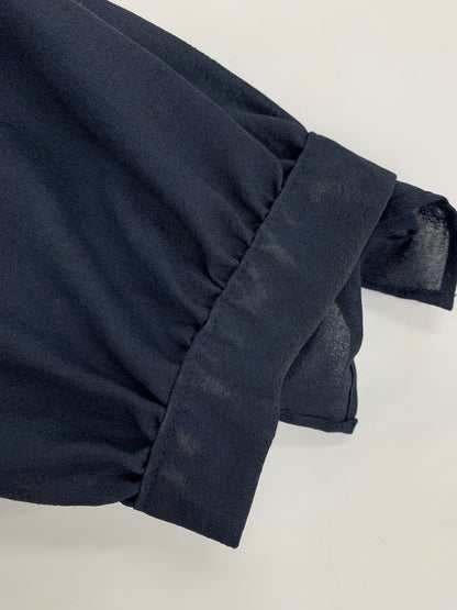 エムズグレイシー 011323 ワンピース 40 ネイビー ウエストギャザー 袖リボン ITTXKQPG3T6O