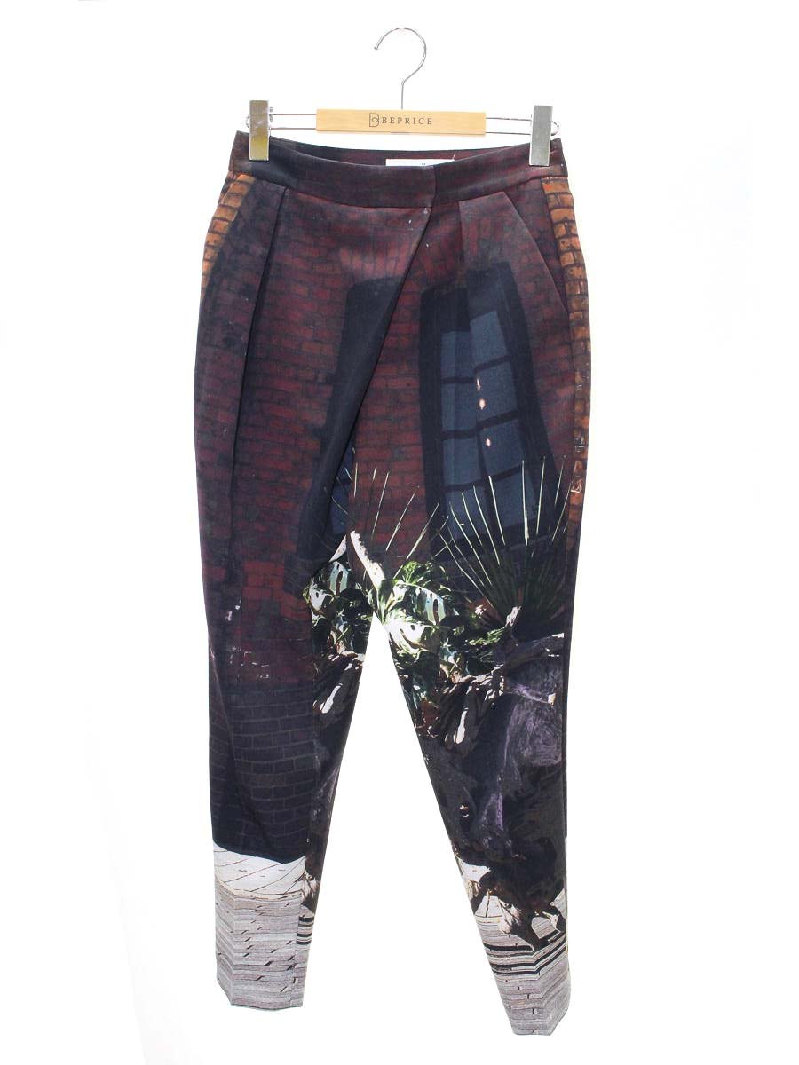 エンフォルド 3007S231 パンツ 36 ワインレッド 建物柄 ITEF9OS5Y8W0