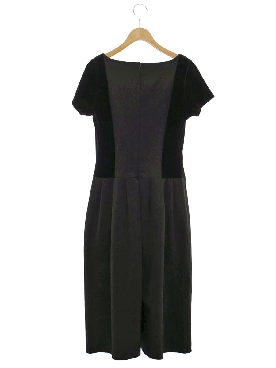 フォクシーニューヨーク 18595 ワンピース 40 ブラック ベロア スエード ITFNQUOU0OL8