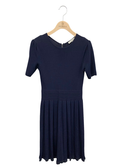 エムプルミエクチュール F718-026 ニットワンピース 36 ネイビー プリーツ ITZ2N2TH6RVC