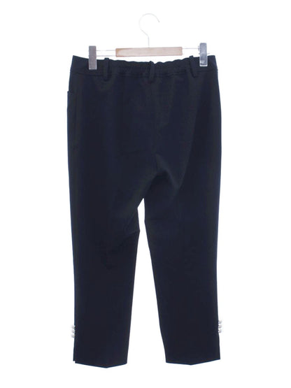 エムズグレイシー 316316 クロップドパンツ 38 ネイビー パールボタン センタープレス ITO226RHUPNK