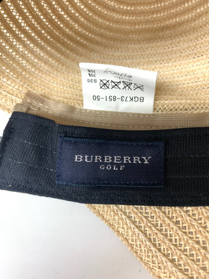 バーバリー ゴルフ BGK73--851-50 サンバイザー ベージュ 2way ストロー ノバチェック ITA3NE2FJJF4