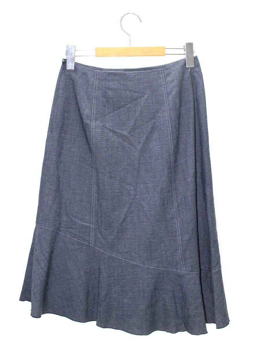 エムズグレイシー 217321 スカート 38 ネイビー デニム調 ITSZ0QDTOMXI 【SALE】