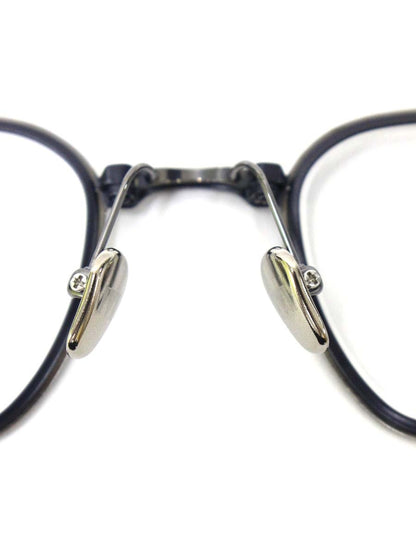 マスナガ BRADBURY メガネ シルバー/ネイビー メタルフレーム スクエア IT864C8I708D