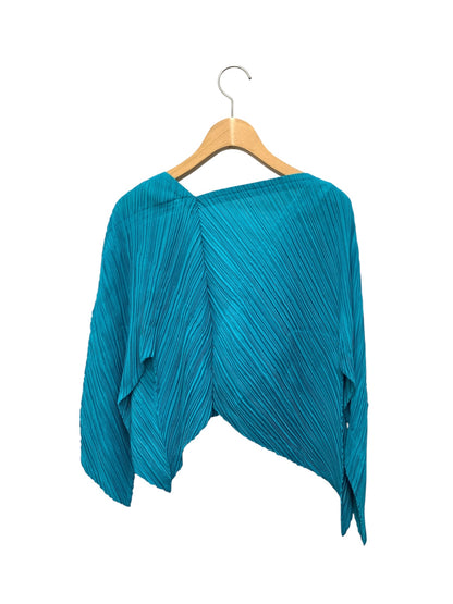 プリーツプリーズイッセイミヤケ PP61-JO625 ボレロ 3 ブルー カーディガン ITSA67XVEHR4