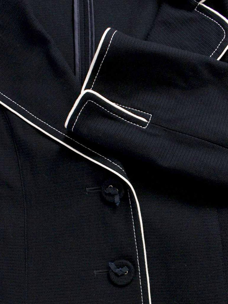 エムズグレイシー 624114 テーラードジャケット 40 ネイビー 2B パイピング ITP78TAPOHFK