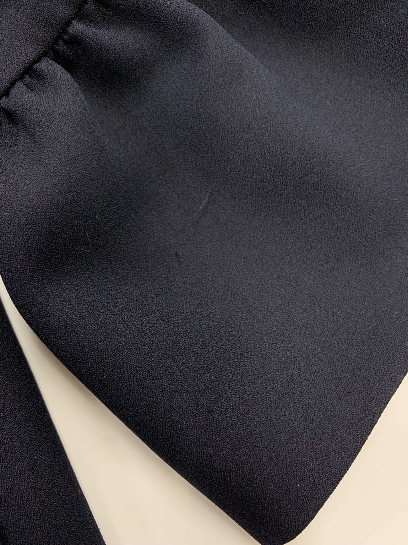 エムプルミエブラック ジョーゼットギャザースリーブミドルコート C240-005 34 ネイビー ノーカラー ITZPF2HGU7D0