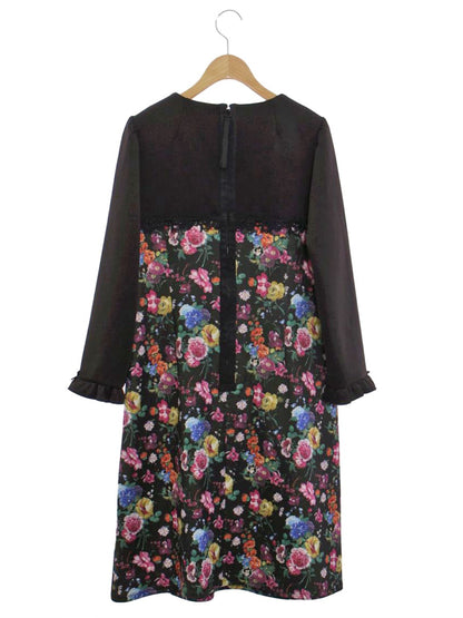 スーパービューティー ワンピース 40 ブラック フラワープリント ITO671S323BC