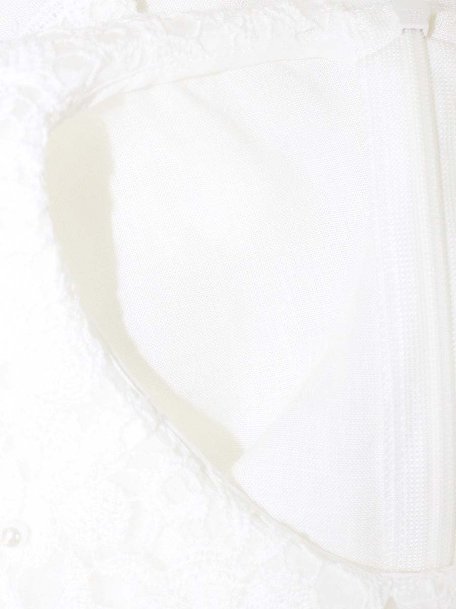 ルネ 6221350 ブラウス  34 ホワイト フェイクパール レース 麻 IT5QZF8K61YS