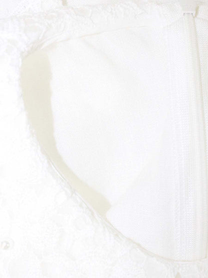 ルネ 6221350 ブラウス  34 ホワイト フェイクパール レース 麻 IT5QZF8K61YS