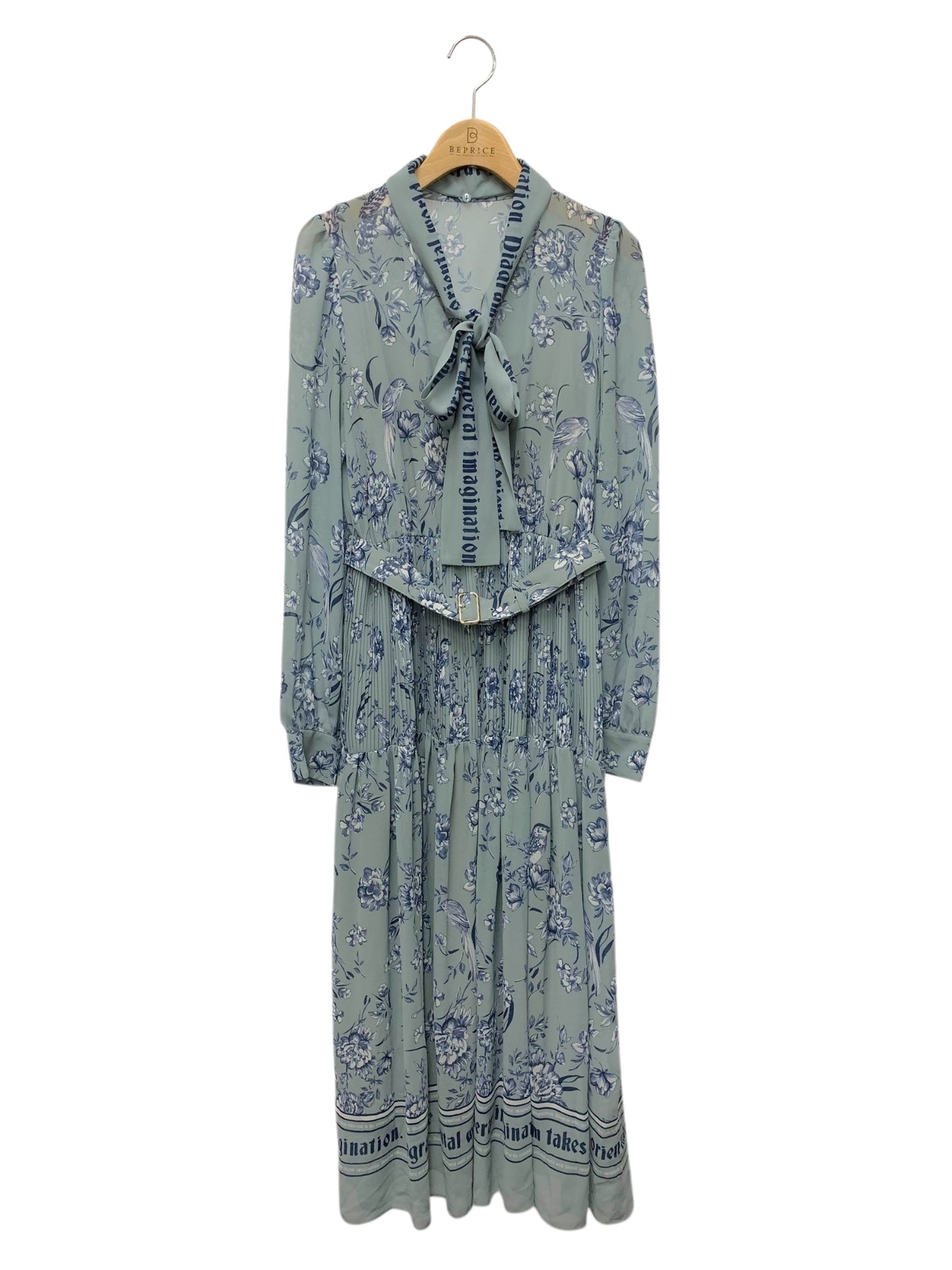 ダイアグラム 03214 ワンピース 36 ブルー 花 ベルト ITKV0PTZPTS0