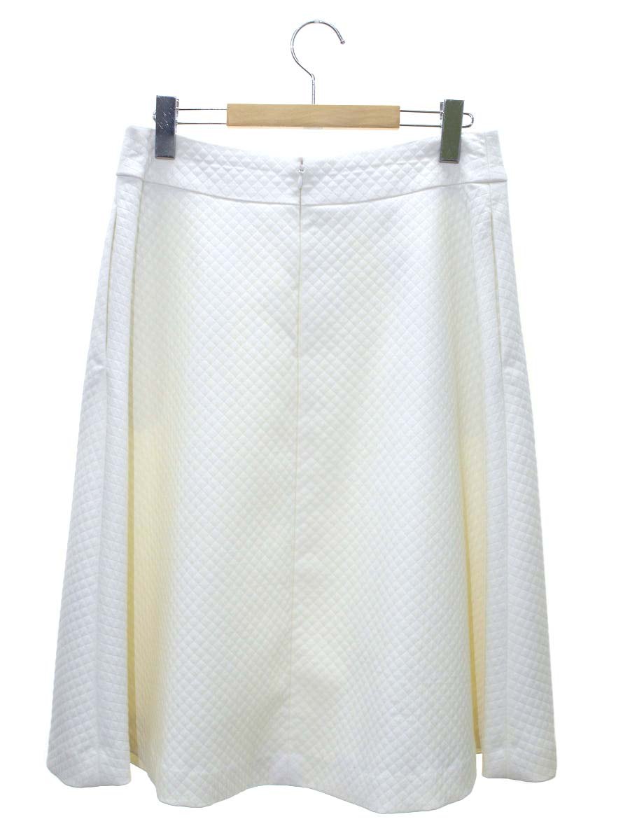 エムズグレイシー 217604 スカート 42 ホワイト キルティング フレア IT2M7LB6FCW4