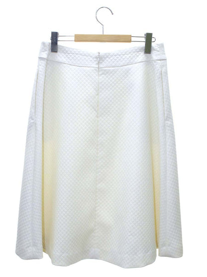 エムズグレイシー 217604 スカート 42 ホワイト キルティング フレア IT2M7LB6FCW4