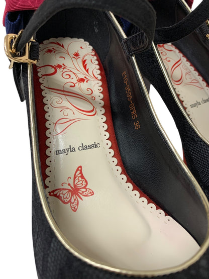 マイラクラッシック 樹雨 E10-9595-8PRS パンプス 36 ブラック IT671LXYIAO8