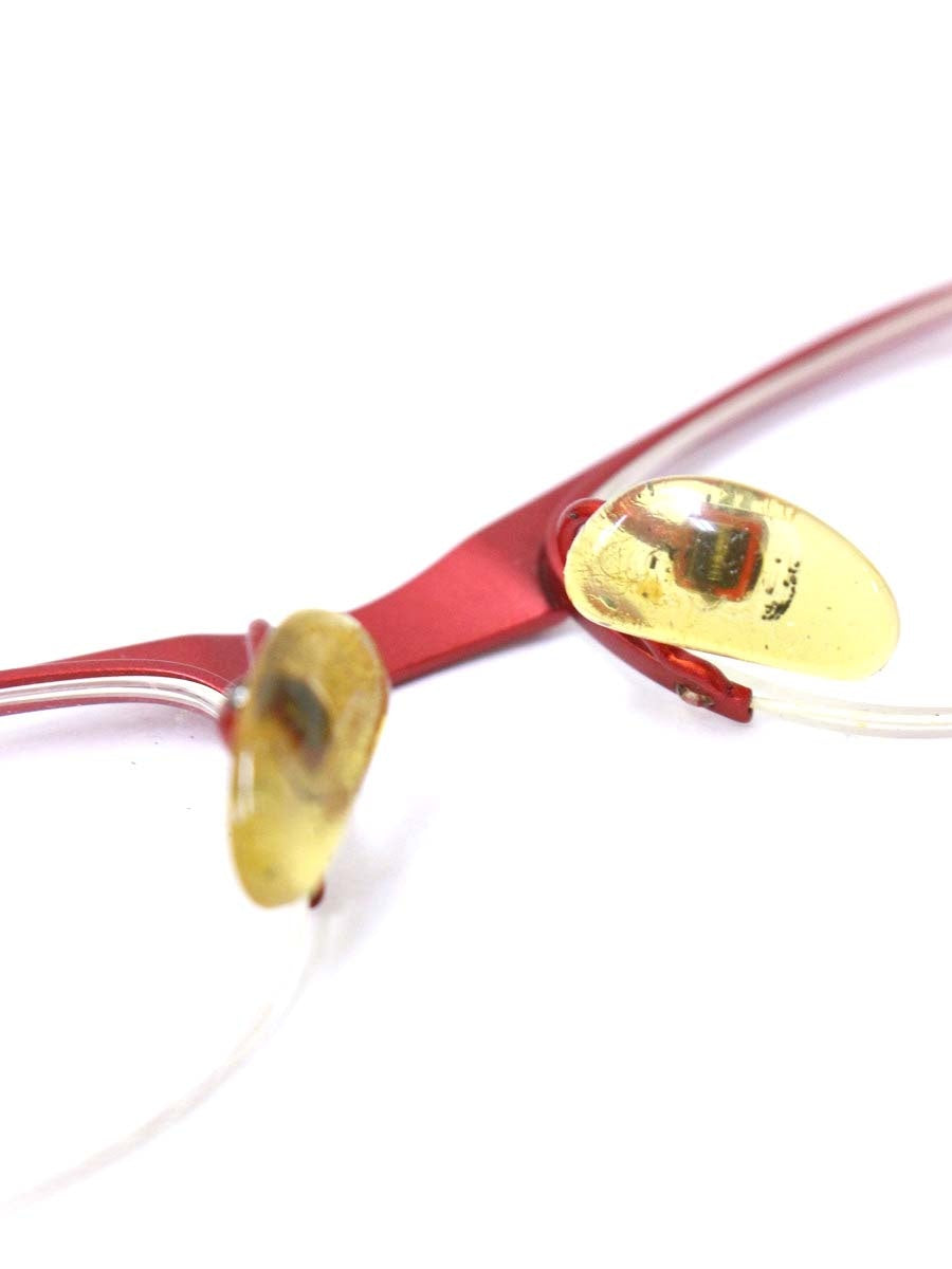 アランミクリ 2707 メガネ レッド コンビフレーム ハーフリム（ナイロール）オーバル（楕円） IT1CLYMVL6VV 【SALE】