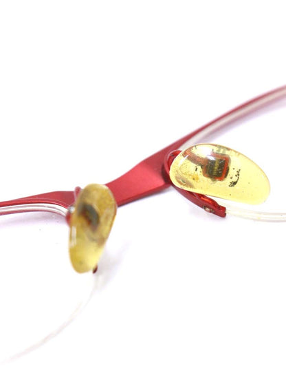 アランミクリ 2707 メガネ レッド コンビフレーム ハーフリム（ナイロール）オーバル（楕円） IT1CLYMVL6VV 【SALE】