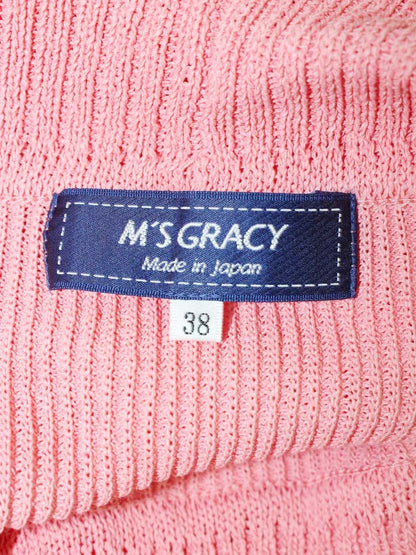 エムズグレイシー オフショルダーニット 418324 38 ピンク 和紙 ITD21I4N0ERY