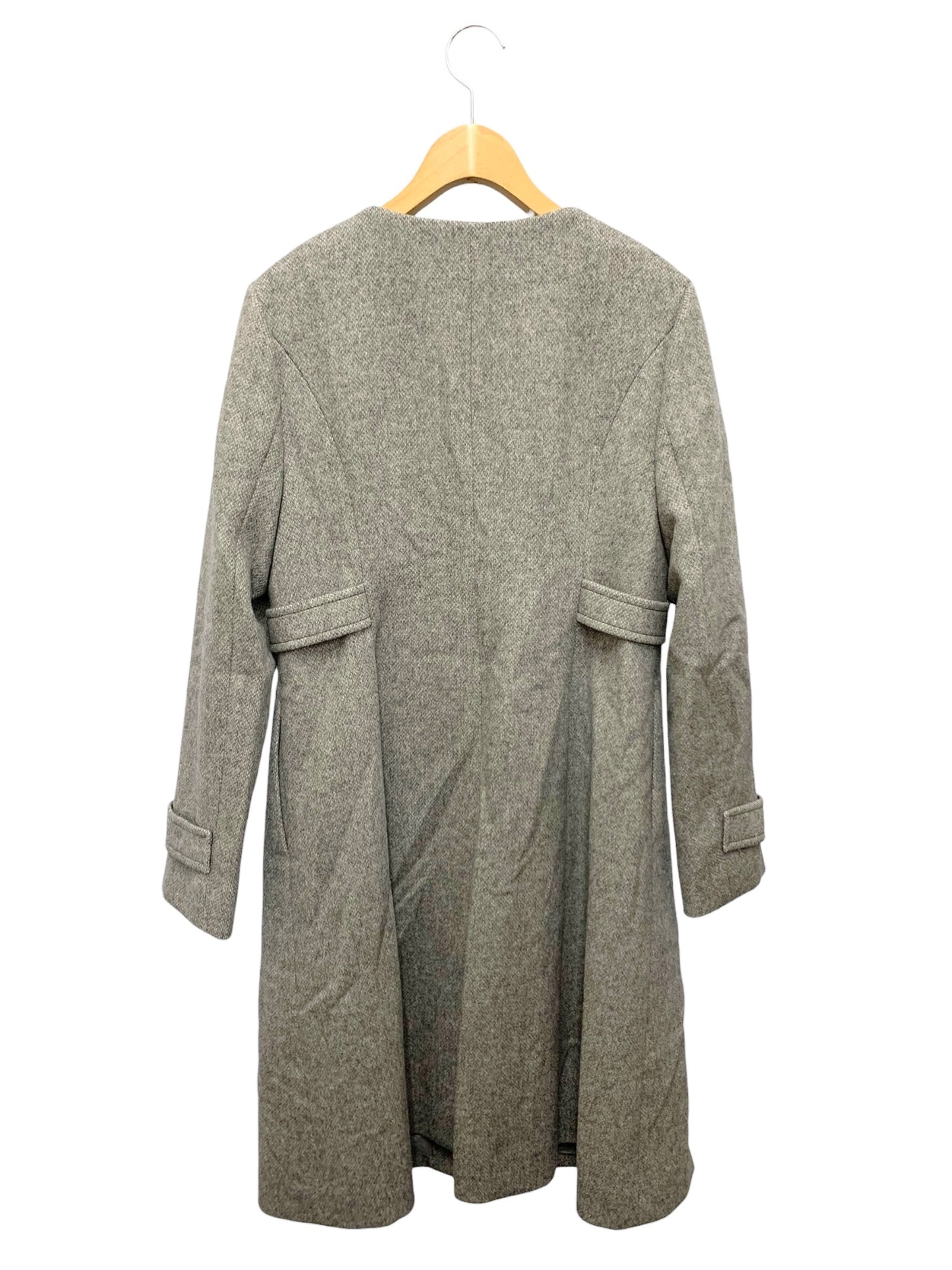 エリザ 27505051 ノーカラーコート 3 グレー ウール IT5UESSQZ0E2 【SALE】