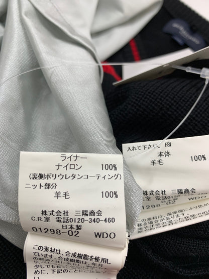 バーバリーゴルフ BFT47-708-09 ニット LL ブラック Vネック インナー付き ITFANWEFFNT8