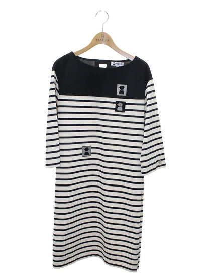 スタジオピッコーネ P059206 ワンピース 40 ブラック/アイボリー ボーダー アルチビオ IT98PK9IRBW0