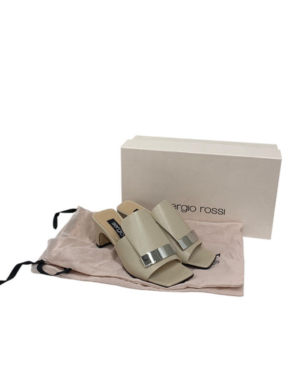 セルジオロッシ Sr1 Mule HH 60mmミュール A81700 サンダル 34 ベージュ レザー ITC1XRYVSFE8 【SALE】