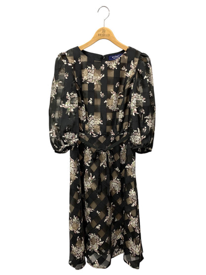 エムズグレイシー 311121 ワンピース 40 ブラック リボン オーガンジー ITF7MCQLWJL5