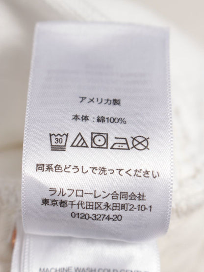 ダブルアールエル 41318 165/82A ホワイト デニムパンツ ストレート ロゴ 刺繍 ITP7EG5ZID6E