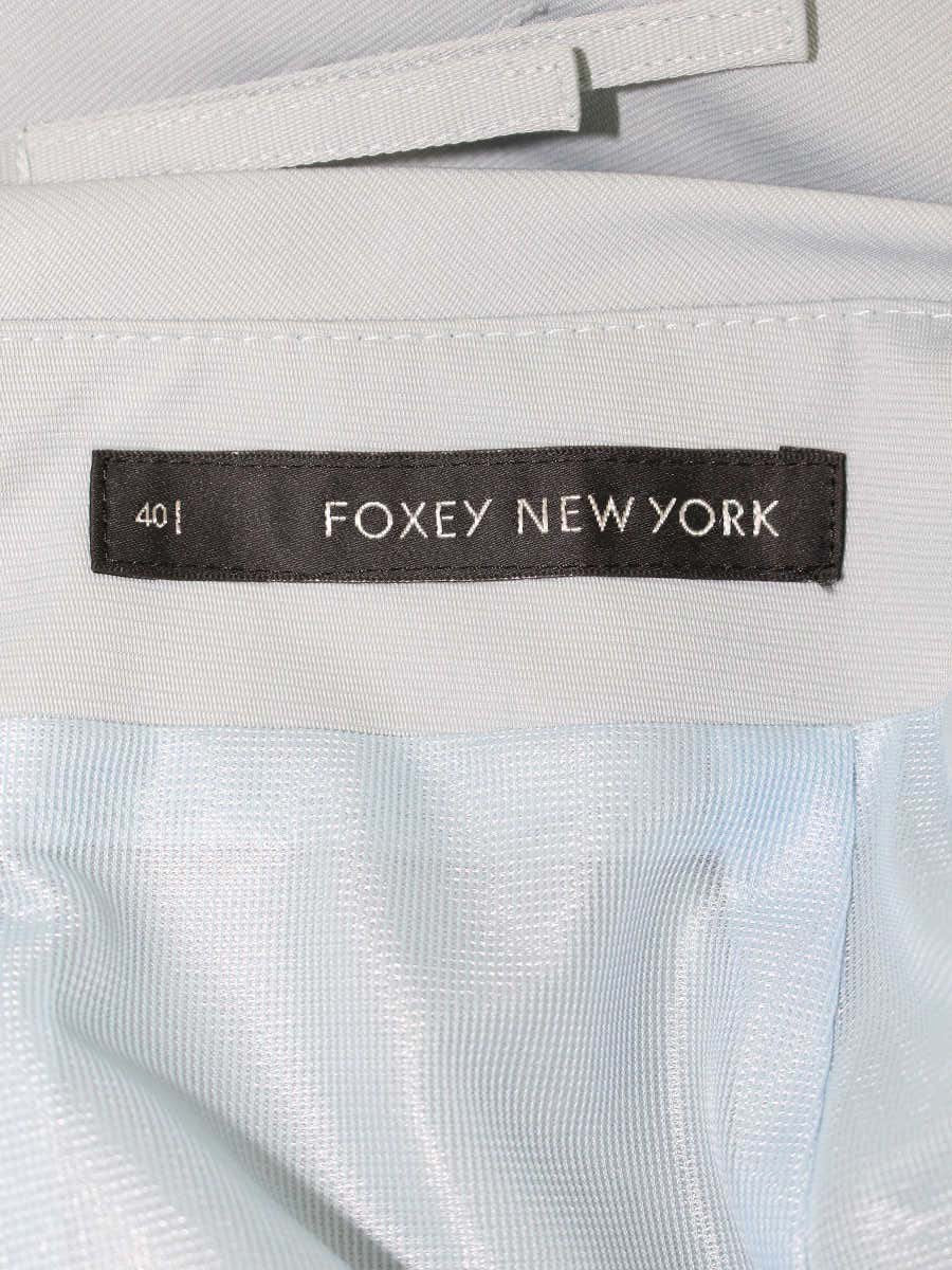 フォクシーニューヨーク 26548 スカート 40 ブルー リボンパフ ITPD0U5ZVJBM 【SALE】