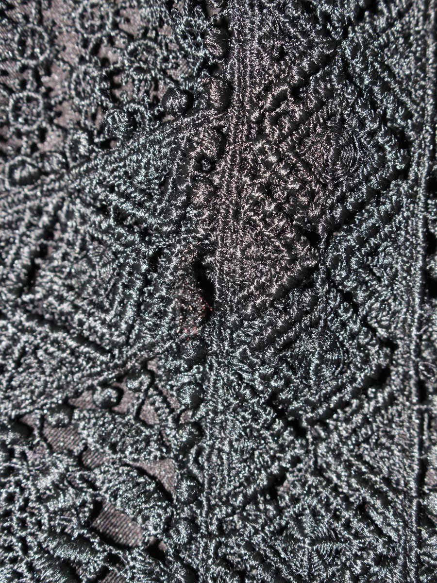 グレースコンチネンタル 19321086 スカート 36 ブラック レースパッチフレアスカート ITNU3JRSGAQY