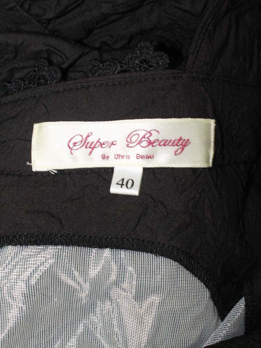 スーパービューティー ワンピース 40 ブラック レース エンボス ITF66ZK5KA5Y