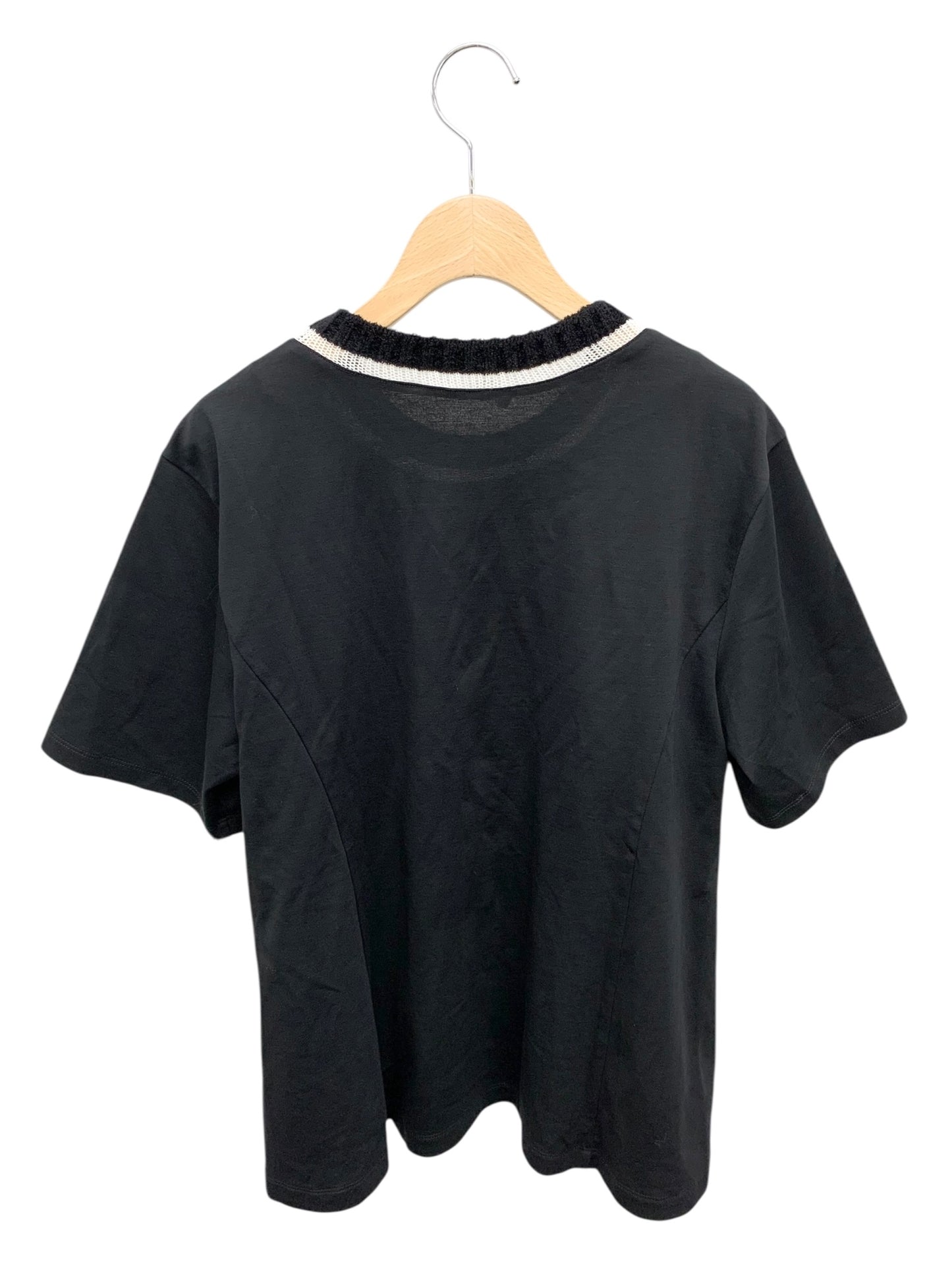 アディアム 44858 カットソー S ブラック ネック素材切替 ITVCCY94N03K