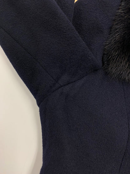 フォクシーブティック Coat Conserved Foxey 39265 コート 40 ネイビー カシミヤ ミンクファー ITU2LUDPF3CG
