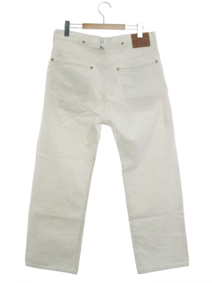 ダブルアールエル 41318 165/82A ホワイト デニムパンツ ストレート ロゴ 刺繍 ITP7EG5ZID6E