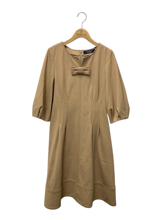 エムズグレイシー 011124 ワンピース 38 ベージュ リボン ステッチ IT14R4PANEOW