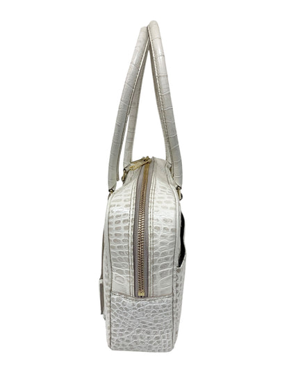 エーディーエムジェイ ハンドバッグ ホワイト クロコ型押し ヒマラヤ スワロフスキー ITOI5SBP6BQG 【SALE】