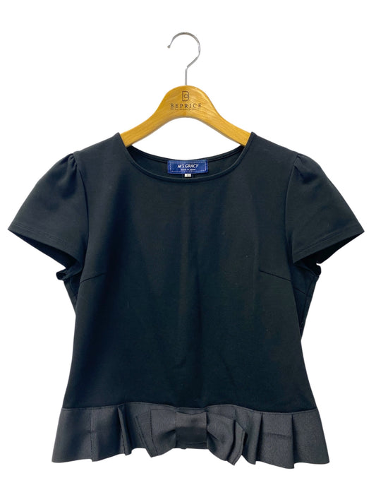 エムズグレイシー 815320 Tシャツ カットソー 40 ブラック ラウンドネック リボン ITO80WIQR5RE