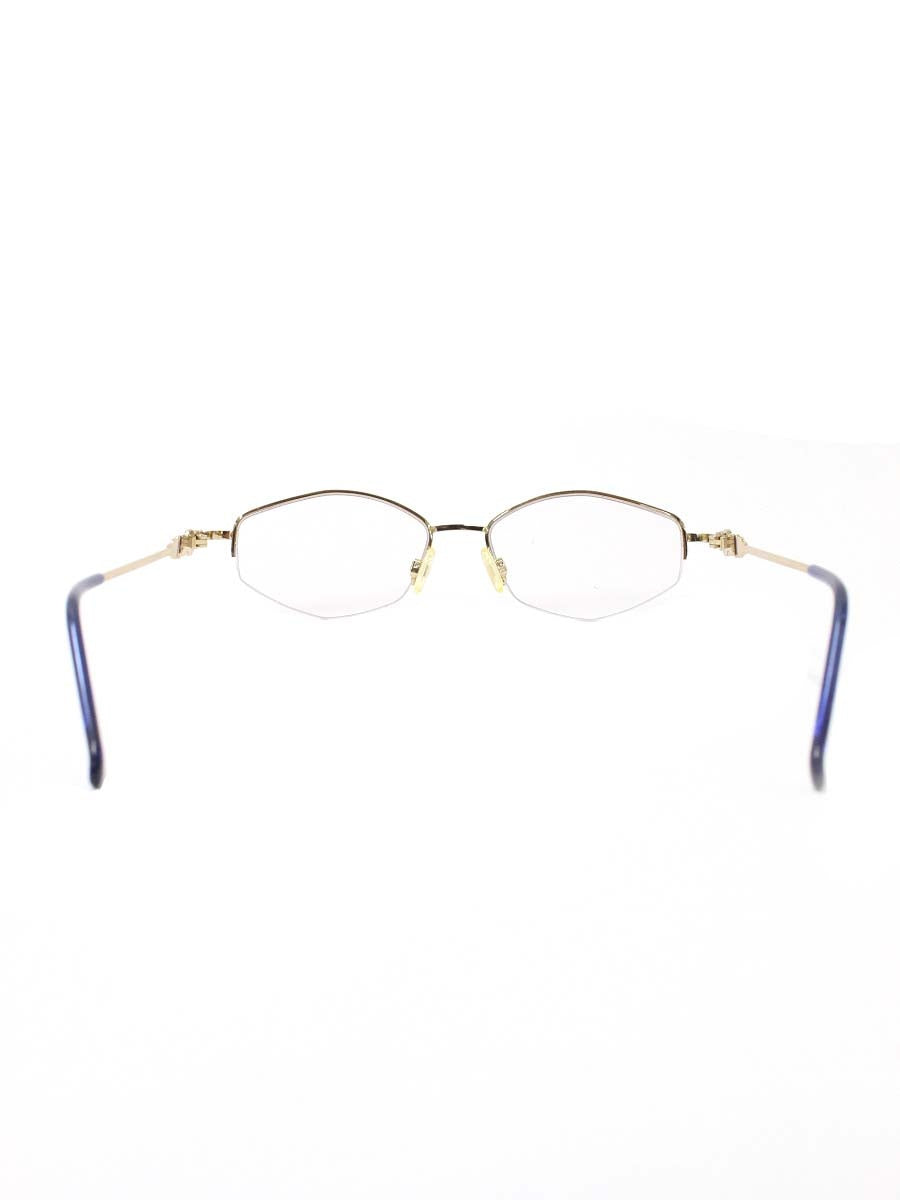 当時46200円 90s vintage CAZAL ハーフリム メガネ 未使用 カザール MOD1158 メガネ ブルー メタルフレーム ハーフリム