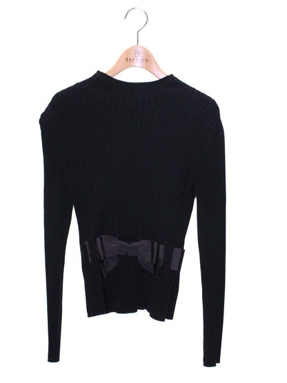 エムズグレイシー 418604 ニット 38 ブラック リボン ITUFHVSQXT82